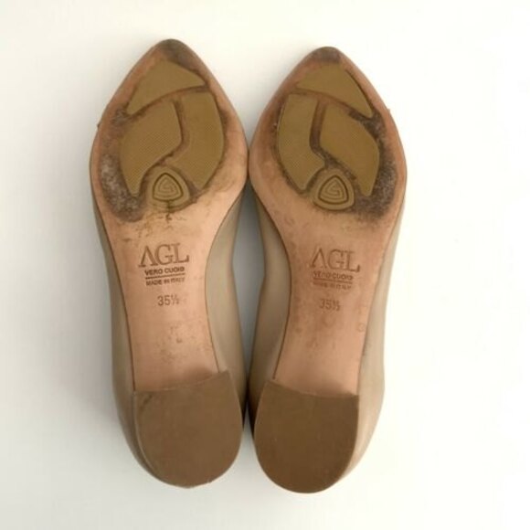 AGL Attilio Giusti Leombruni Flats Women 5.5M Leather Point toe Low Heel Italy - Picture 8 of 11